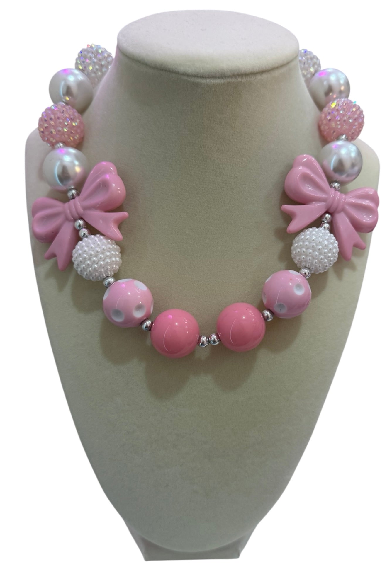 Pink Bow Necklace